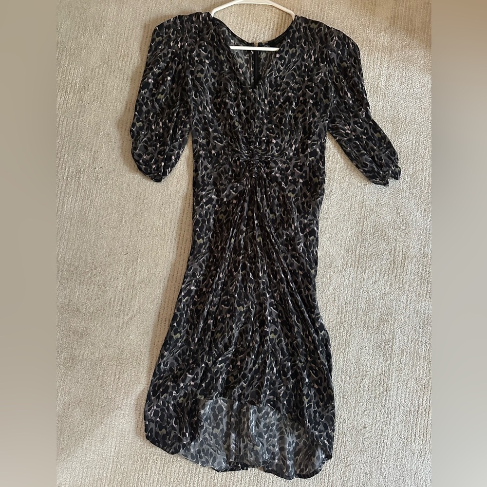 All saints cheetah print midi dress